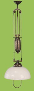 Elevator One-Light with Bell Shade Aged Brass